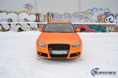 Audi A 4 helfoliert med Matt Sunrise Metallic ,Solfil, Chrome delete