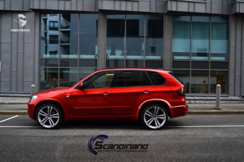 BMW-x5-helfoliert-Ruby Red Fra PWF