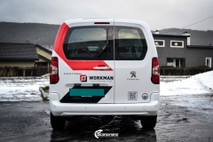 Design og Bildekor pa Workman firmabil