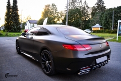 Mercedes-Benz S-Class Coupe AMG helfoliert i Matt Diamond Black fra PWF (7 из 8)
