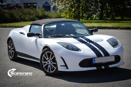 Tesla roadster foliert i hvit matt Scandinano_-10